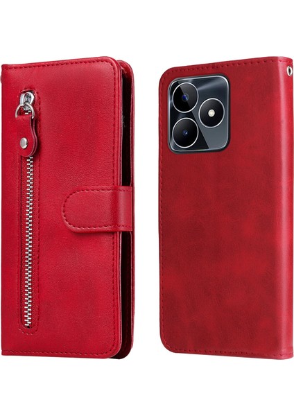 Realme C53 ile Uyumlu Moda Fermuar Çevirme Deri Manyetik Cüzdan Telefon Kılıfı (Yurt Dışından) indirimleri