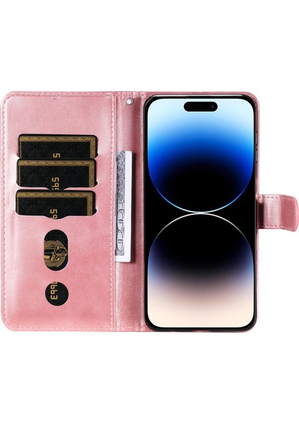 iPhone 15 Pro ile Uyumlu Moda Fermuar Çevirme Deri Manyetik Cüzdan Telefon Kılıfı (Yurt Dışından) fırsatları