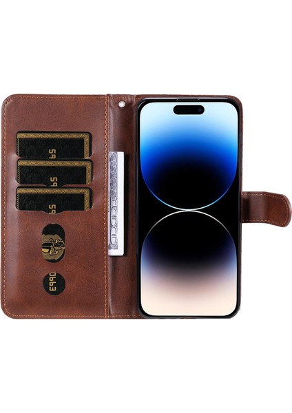 iPhone 15 Pro ile Uyumlu Moda Fermuar Çevirme Deri Manyetik Cüzdan Telefon Kılıfı (Yurt Dışından) fırsatları