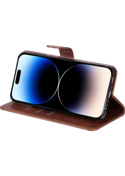 iPhone 15 Pro ile Uyumlu Moda Fermuar Çevirme Deri Manyetik Cüzdan Telefon Kılıfı (Yurt Dışından) indirimleri