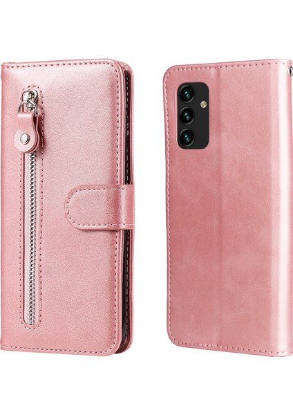 Samsung Galaxy A13 4g ile Uyumlu Moda Fermuar Çevirme Deri Manyetik Cüzdan Telefon Kılıfı (Yurt Dışından)