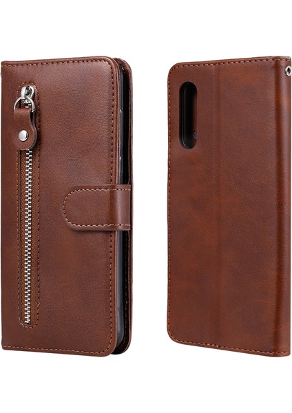 Lg Velvet ile Uyumlu Moda Fermuar Çevirme Deri Manyetik Cüzdan Telefon Kılıfı (Yurt Dışından)