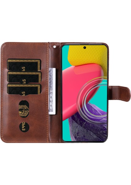 Samsung Galaxy M53 5g ile Uyumlu Moda Fermuar Çevirme Deri Manyetik Cüzdan Telefon Kılıfı (Yurt Dışından)