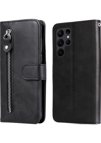 Samsung Galaxy S24 Ultra ile Uyumlu Moda Fermuar Çevirme Deri Manyetik Cüzdan Telefon Kılıfı (Yurt Dışından) fırsatları