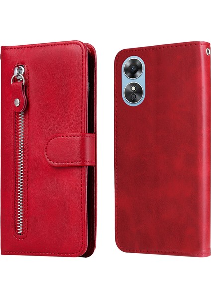 Oppo A17 ile Uyumlu Moda Fermuar Çevirme Deri Manyetik Cüzdan Telefon Kılıfı (Yurt Dışından) fırsatları