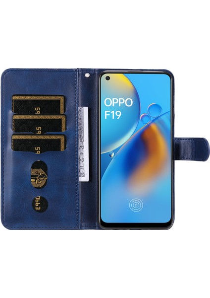 Oppo A74 4G/F19 ile Uyumlu Moda Fermuar Çevirme Deri Manyetik Cüzdan Telefon Kılıfı (Yurt Dışından)