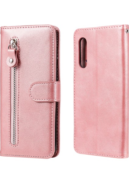 Lg Velvet ile Uyumlu Moda Fermuar Çevirme Deri Manyetik Cüzdan Telefon Kılıfı (Yurt Dışından)