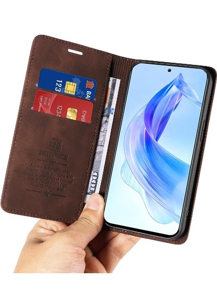 Onur Için 90 Lite Pu Deri Koruyucu Folyo Cüzdan Manyetik Telefon Kılıfı (Yurt Dışından) fırsatları