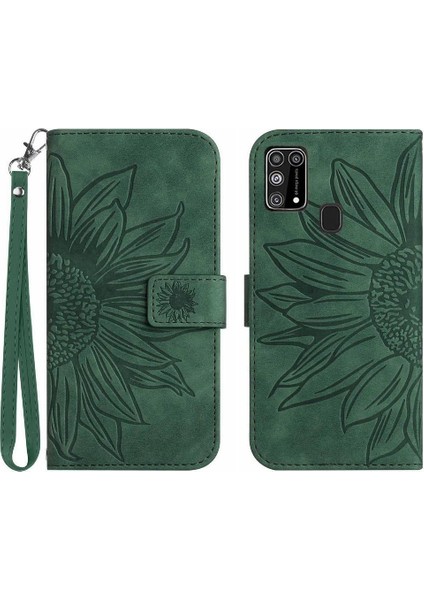 Samsung Galaxy M31/M21S Kısa Kayış Lüks Pu Deri Kart ile Telefon Kılıfı (Yurt Dışından)