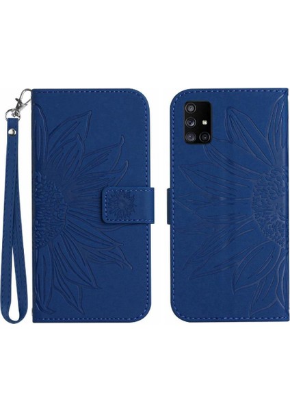 Kart Yuvaları Tutucu ile Samsung Galaxy A71 4g Için Kısa Kayış Flip Pu Telefon Kılıfı (Yurt Dışından)