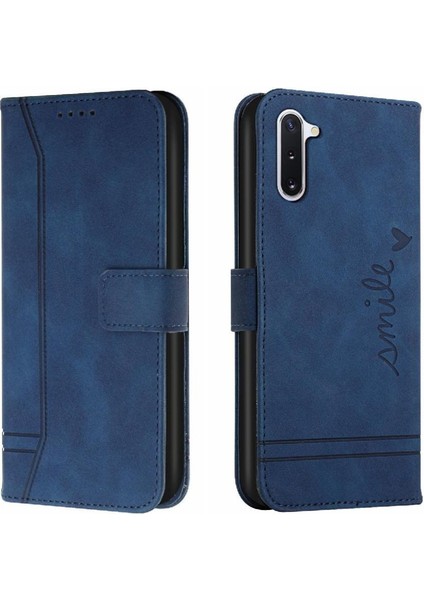 Samsung Galaxy Not 10 Için El Kayışı Flip Folio Cüzdan Kart Pu Telefon Kılıfı (Yurt Dışından)