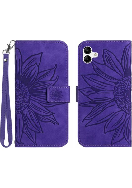 Kart Yuvaları Tutucu Flip Cüzdan ile Samsung Galaxy F14 Kısa Kayış Için Telefon Kılıfı (Yurt Dışından)