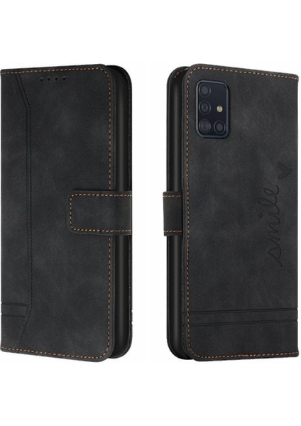 Için Samsung Galaxy A71 4g El Kayışı Pu Deri Flip Folio Kart Telefon Kılıfı (Yurt Dışından)