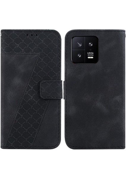Için Xiaomi 13 5g Kart Yuvası Fonksiyonu Kabartmalı Desen Flip Folio Telefon Kılıfı (Yurt Dışından)