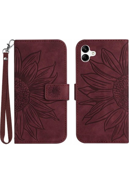 Kart Yuvaları Tutucu Flip Cüzdan ile Samsung Galaxy F14 Kısa Kayış Için Telefon Kılıfı (Yurt Dışından)