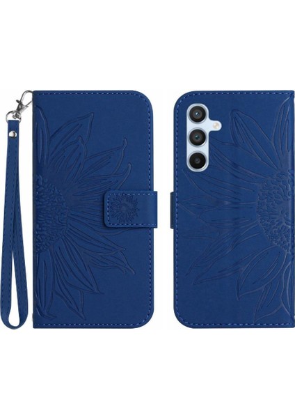 Samsung Galaxy Case 5g Flip Cüzdan Için Kabartmalı Ayçiçeği Telefon Kılıfı (Yurt Dışından)