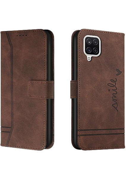 Için Samsung Galaxy A22 4g Kart Yuvaları Flip Folio Cüzdan Pu Telefon Kılıfı (Yurt Dışından)