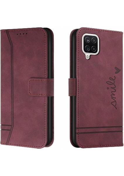 Için Samsung Galaxy A22 4g Kart Yuvaları Flip Folio Cüzdan Pu Telefon Kılıfı (Yurt Dışından)