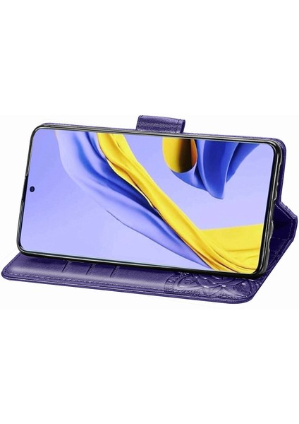 Samsung Galaxy A71 4g Kelebek Kanatları Narin Çiçekler Flip Darbeye Deri ile Uyumlu Telefon Kılıfı (Yurt Dışından)