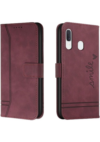 Samsung Galaxy A20E Pu Deri Manyetik Kapatma Flip Folio Için Telefon Kılıfı (Yurt Dışından)