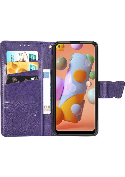 Samsung Galaxy A11 Kelebek Kanatları Narin Çiçekler Flip Darbeye Deri ile Uyumlu Telefon Kılıfı (Yurt Dışından) modelleri
