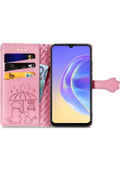 Vivo V21E 5g Için Kısa Kayış Deri Karikatür Hayvanlar Telefon Kılıfı (Yurt Dışından)