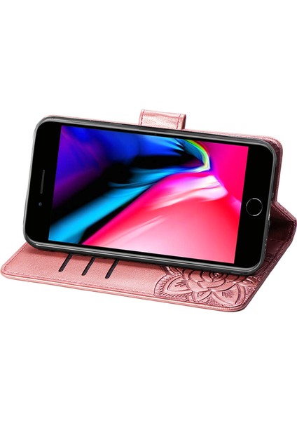 iPhone 7/8 Kelebek Kanatları Narin Çiçekler Flip Darbeye Deri ile Uyumlu Telefon Kılıfı (Yurt Dışından)