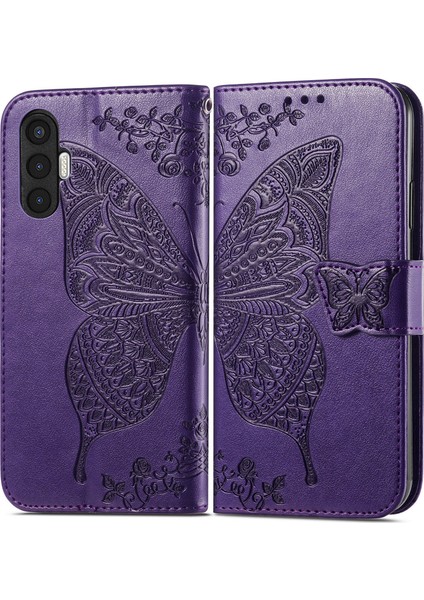 Tecno Pova 3 Kelebek Kanatları Narin Çiçekler Darbeye Deri Telefon Kılıfı (Yurt Dışından) modelleri