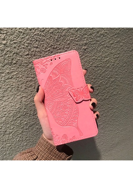 BDT Boutique Huawei P40 Kelebek Kanatları Narin Çiçekler Flip Darbeye Deri ile Uyumlu Telefon Kılıfı (Yurt Dışından)