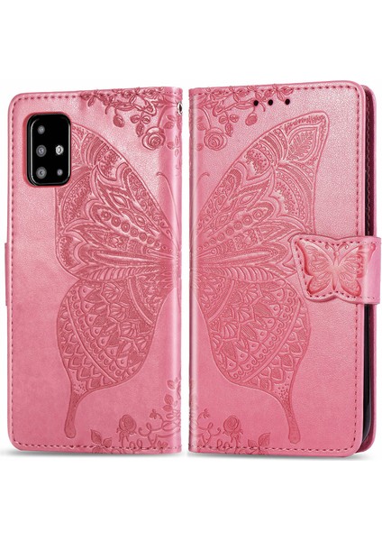 Samsung Galaxy A51 4g Kelebek Kanatları Narin Çiçekler Flip Darbeye Deri ile Uyumlu Telefon Kılıfı (Yurt Dışından)