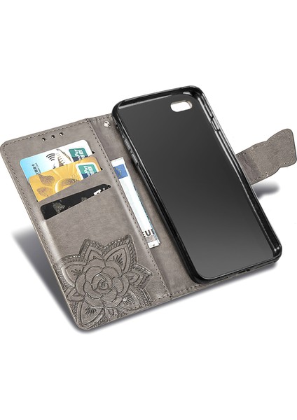 iPhone 7/8 Kelebek Kanatları Narin Çiçekler Flip Darbeye Deri ile Uyumlu Telefon Kılıfı (Yurt Dışından)