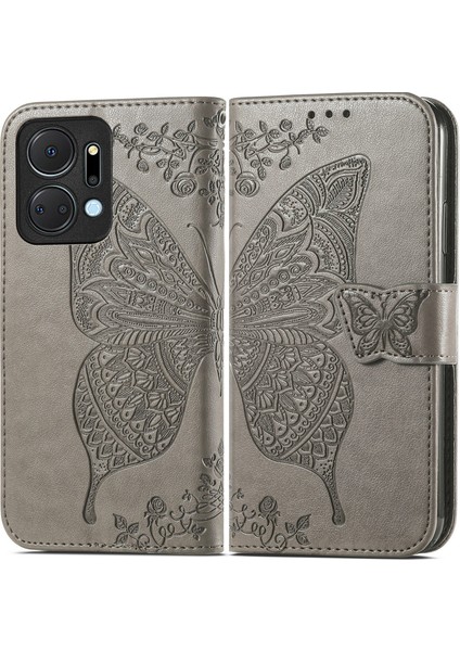 Honor X7A Kelebek Kanatları Narin Çiçekler Flip Darbeye Deri ile Uyumlu Telefon Kılıfı (Yurt Dışından) fiyatları