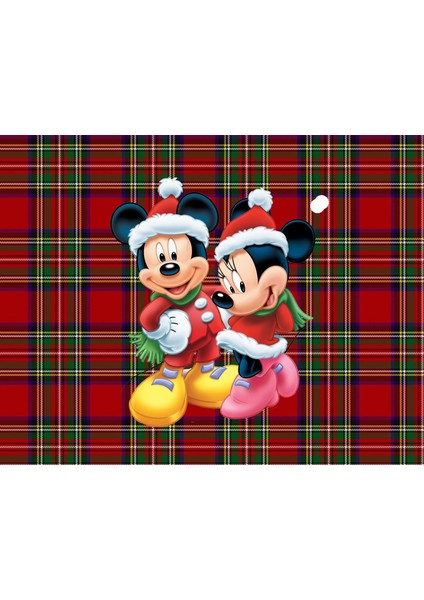 Minnie ve Mickey Mouse Desenli Amerikan Servisi Dikdörtgen 35 x 50 cm