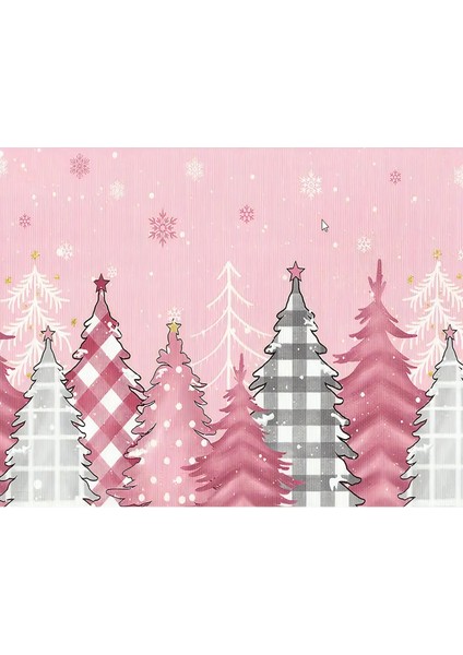 Pembe Çamlar Desenli Amerikan Servisi Dikdörtgen 35 x 50 cm