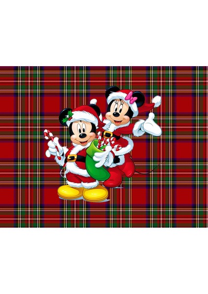 Minnie ve Mickey Mouse Desenli Amerikan Servisi Dikdörtgen 35 x 50 cm