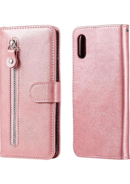 Xiaomi Redmi 9A Kart Yuvası Sahipleri Için Kılıf Koruyucu Kapak Deri Fermuar (Yurt Dışından)