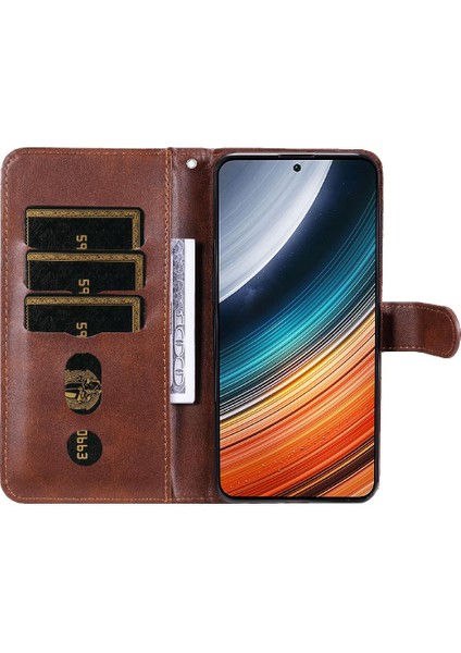 Xiaomi Poco F4 Fermuar Koruyucu Kapak Için Kılıf Kart Yuvası Tutucular Deri (Yurt Dışından)