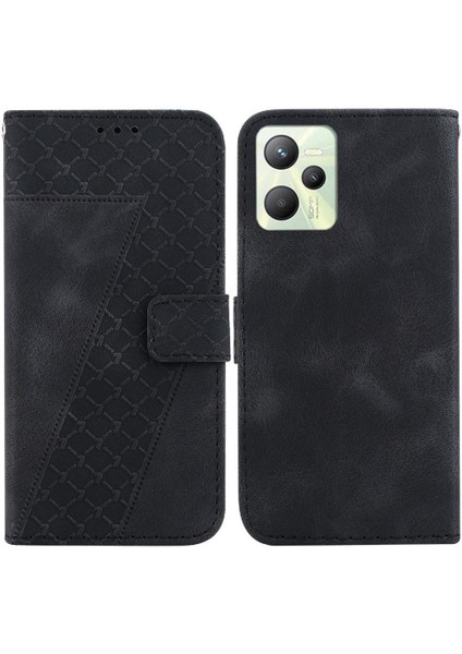Realme C35 Flip Folio Kapak Için Telefon Kılıfı Pu Deri Cüzdan Kart Yuvası (Yurt Dışından)