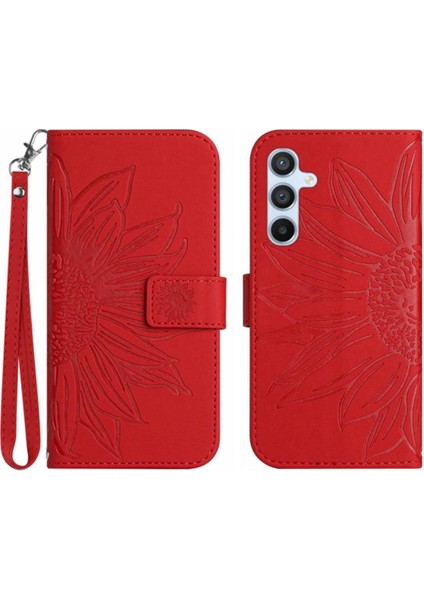 Kart Yuvaları Tutucu Kabartmalı Ayçiçeği ile Samsung Galaxy S23 Fe Için Kılıf (Yurt Dışından)