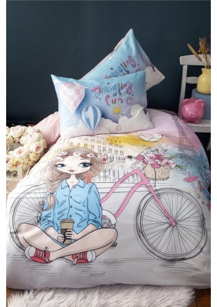 İssimo Cozy Girl Dijital Ranforce Nevresim Takımı Tek Kişilik 160*220