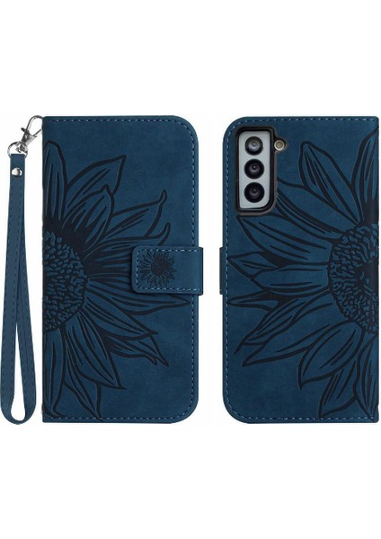 Samsung Galaxy S22 Artı Kısa Kayış Kabartmalı Ayçiçeği Kartı ile (Yurt Dışından)