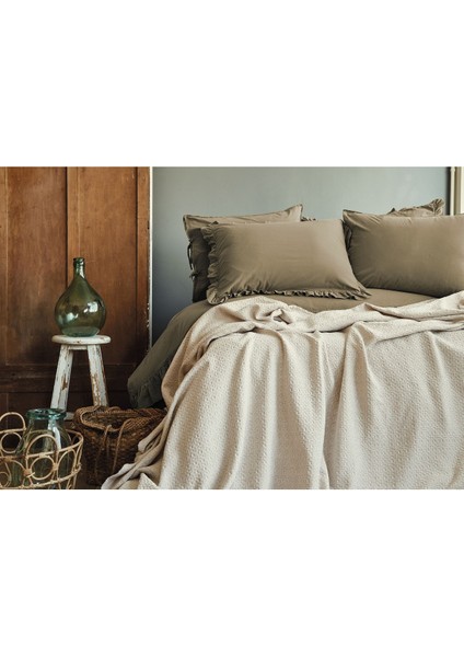 Issimo Brooke %100 Pamuk Pike Krem 220*240 cm