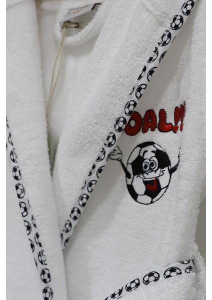 Funny Football Erkek Çocuk Bornoz Beyaz