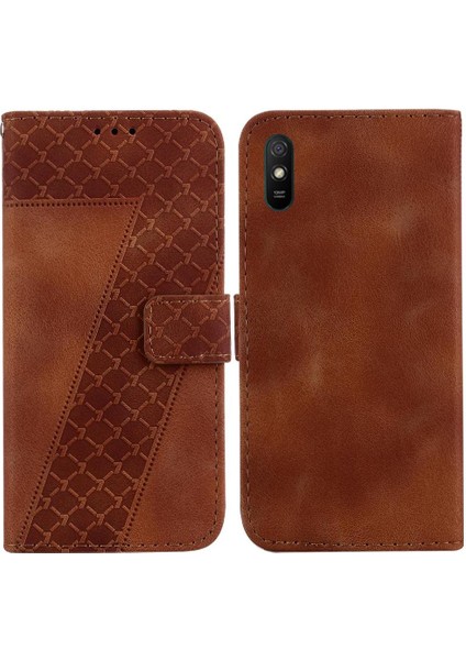 Xiaomi Redmi 9A Kart Yuvası Fonksiyonu Için Telefon Kılıfı Kabartmalı Desen Cüzdan (Yurt Dışından)