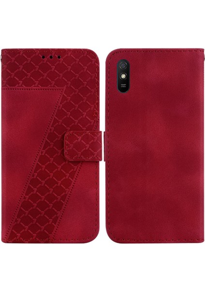 Xiaomi Redmi 9A Kart Yuvası Fonksiyonu Için Telefon Kılıfı Kabartmalı Desen Cüzdan (Yurt Dışından)