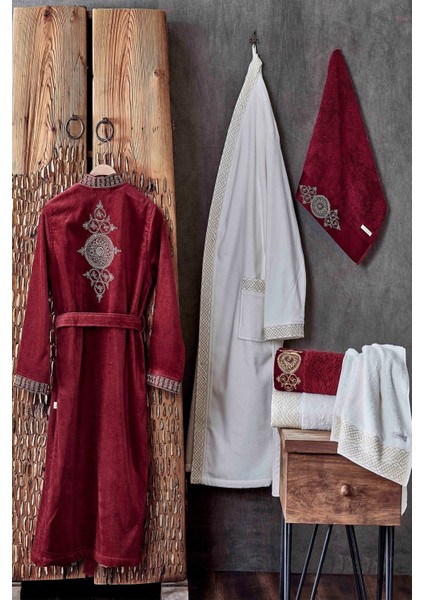 Tuğra Erkek Bornoz Krem Large indirimleri