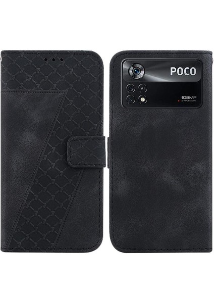 Telefon Kılıfı Için Xiaomi Poco X4 Pro 5g Cüzdan Kart Yuvası Fonksiyonu Flip Folio (Yurt Dışından)