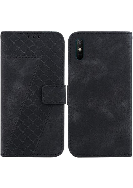 Xiaomi Redmi 9A Kart Yuvası Fonksiyonu Için Telefon Kılıfı Kabartmalı Desen Cüzdan (Yurt Dışından)
