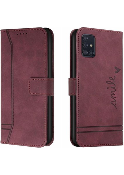 Samsung Galaxy M51 Pu Deri Manyetik Kapatma Kart Yuvaları Için Telefon Kılıfı (Yurt Dışından)