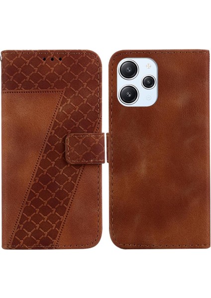 Telefon Kılıfı Için Xiaomi Redmi 12 4g Pu Deri Kabartmalı Desen Flip Folio (Yurt Dışından)